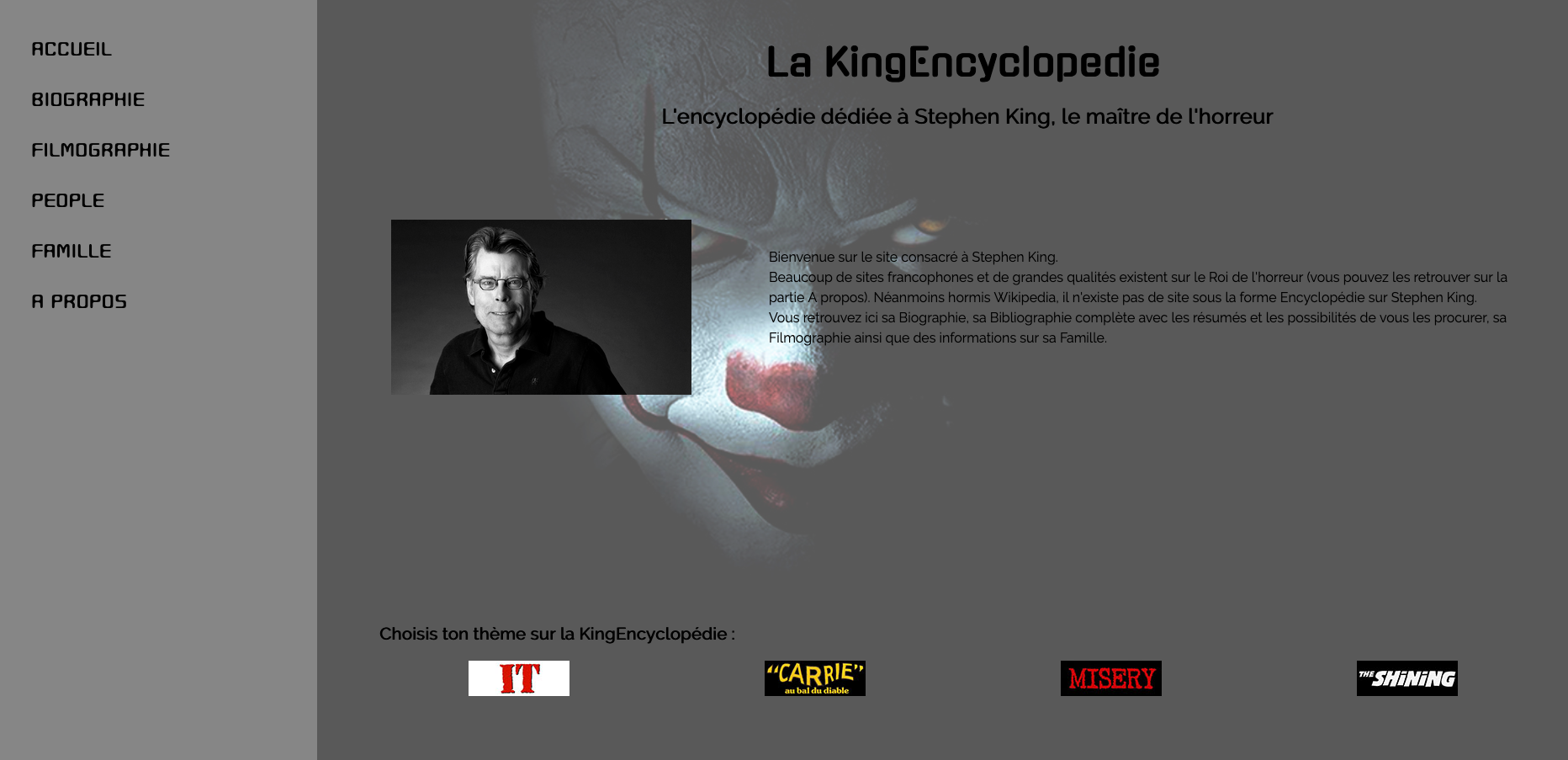 Projet Encyclopédie sur Stephen King